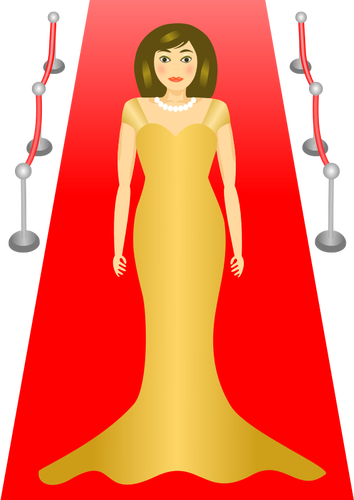 Vector drawing of lady in elegant dress
