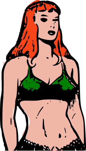 Comic redhead woman