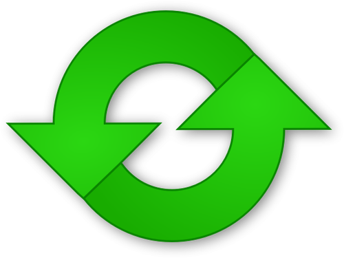 Vector de desen de pictograma reîmprospătare verde