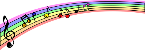 虹の音符のベクトル グラフィック