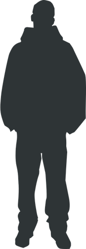 Silhouet van een man in sweatshirt vector afbeelding