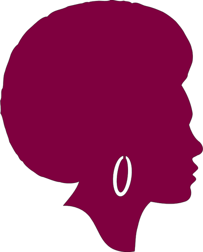 African American mujer silueta púrpura