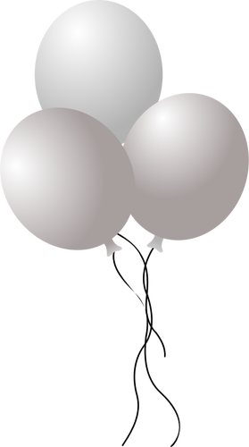 三个五颜六色的气球，对字符串向量插图