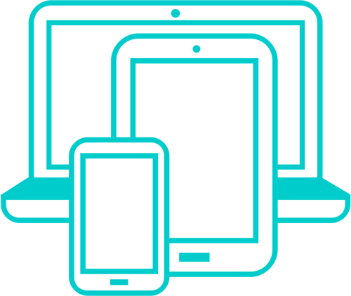 Multi-device platform logo vector image