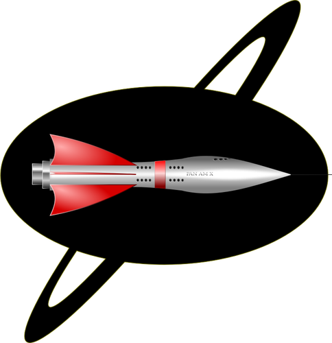 styl 50s kolor rakieta statek wektor wyobrażenie o osobie