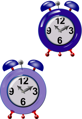 Gráficos de dois relógios antigos de estilo roxo