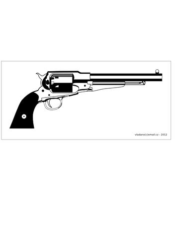 Revolveri Remington 1858 vektori piirustus