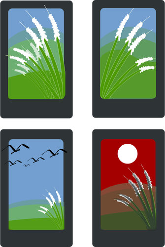 Векторного рисования летней идиллии на четыре карты