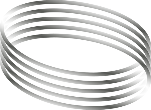 Gambar vektor dari oval berbentuk logam dengan gradien