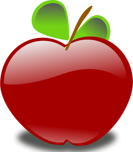 Векторное изображение блестящие красное яблоко
