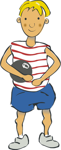 Vector image of boy in shorts with a balloon