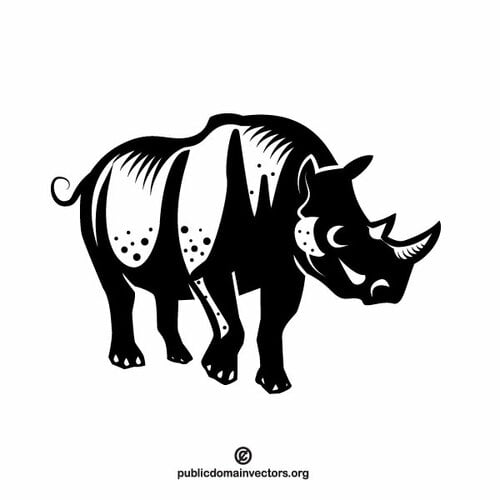 Image clipart vectoriel monochrome Rhino