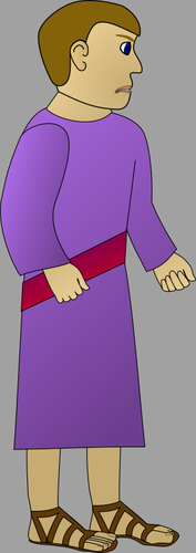 古代人在一件紫色披风的向量剪贴画
