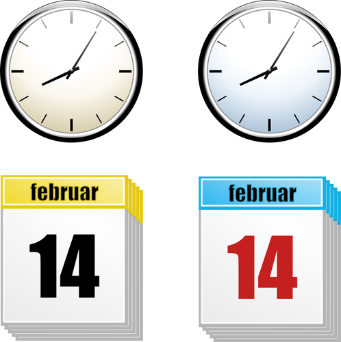 Klokke og kalender vektorgrafikken