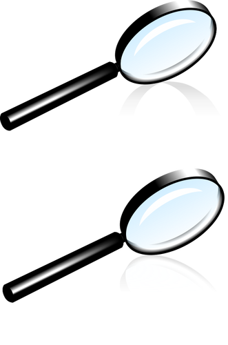 Hitam kaca pembesar vektor ilustrasi