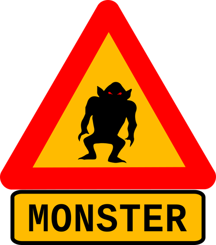 Varning monster vektorbild