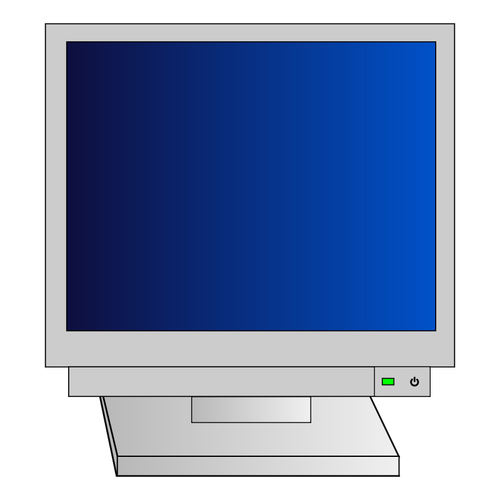 CRT-monitor met macht licht vector illustraties
