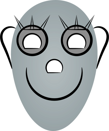 Vector illustration of oval faced robot face