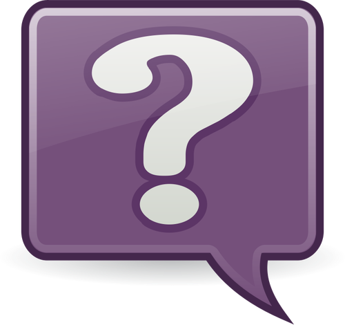 Vector image of purple shaded question mark