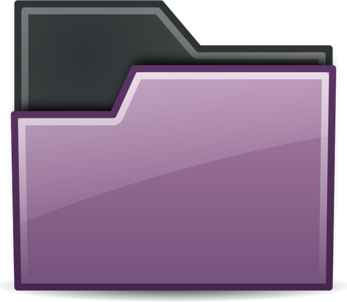 Avattu violetti kansio
