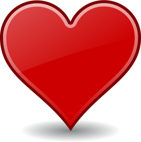 Vektorové ilustrace červené srdce s kulatý stín