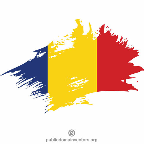 Bendera Rumania Brush Stroke
