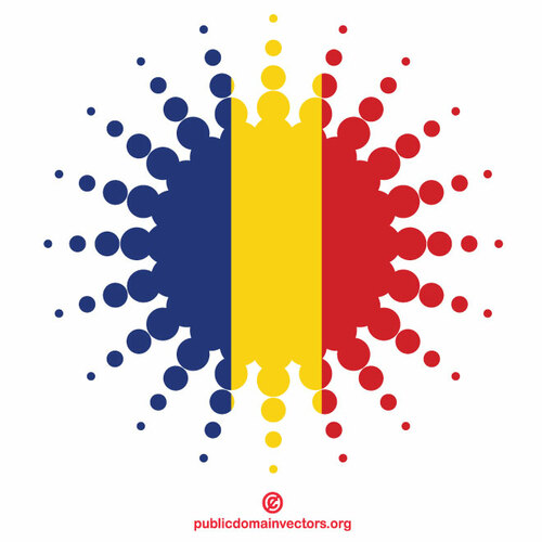 Rumensk flagg halvtone klistremerke