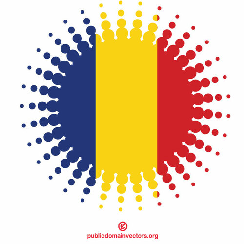 Romanian flag halftone effect