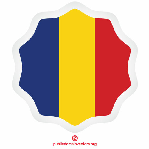 Etiqueta de etiqueta de la bandera rumana