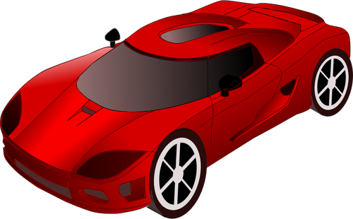 Czerwony samochód wektor clipart wyścigowych