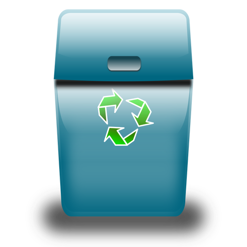 Eco blu recycle bin icona