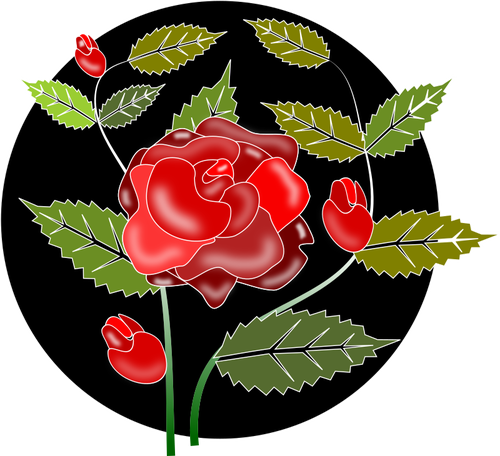 Kiiltävä ruusujen koristelu
