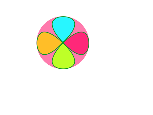 Flower with four petals drawing