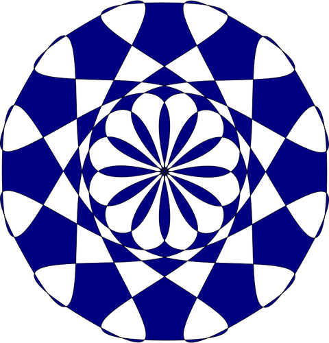 Image vectorielle fleur bleu et blanc