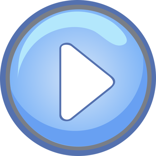 Botón azul de "play" en formato vectorial