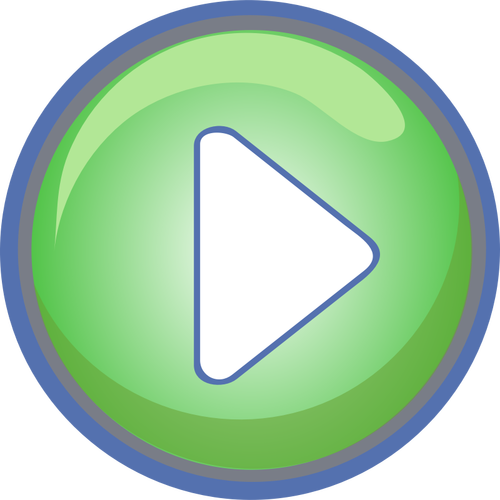 ベクトル クリップ アートの青と緑の再生ボタン