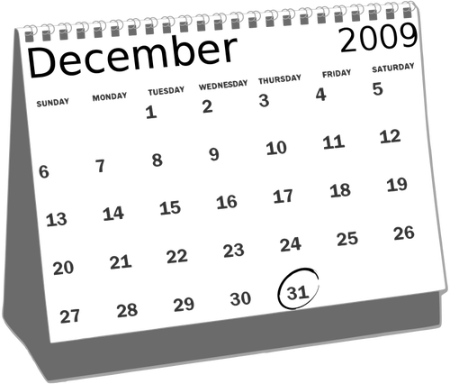 Gambar vektor ikon Kalender Meja