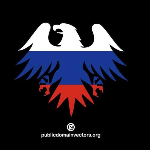 Eagle silueta s ruskou vlajkou