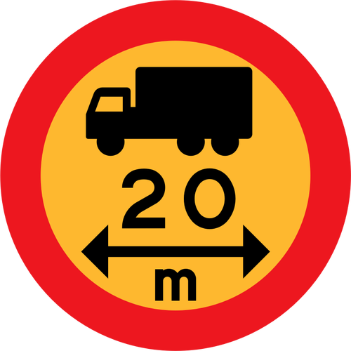 20m vehículo signo vector illustration
