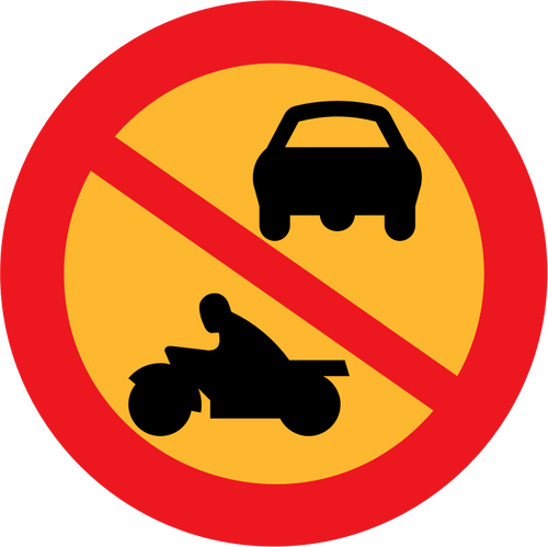 No motorbikes or cars traffic sign vector graphics
