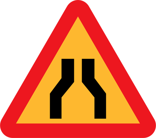 Passage de la route sur les deux côtés signe image vectorielle