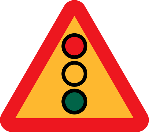 Светофоров впереди знак векторное изображение