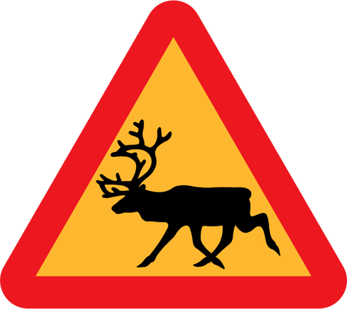 Wild animal traffic sign vector clip art