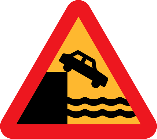Nejezděte přes útes varování dopravní značka vektorový obrázek
