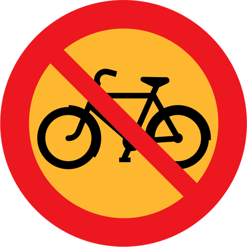 Tidak ada sepeda jalan tanda vektor ilustrasi