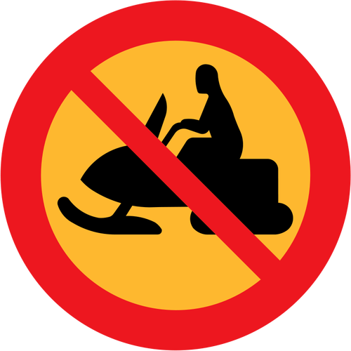 Hiçbir kar motosikletleri trafik işareti vektör