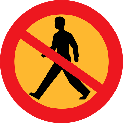 Geen voetgangers vector verkeersbord