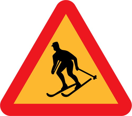 禁止为滑雪者矢量标志
