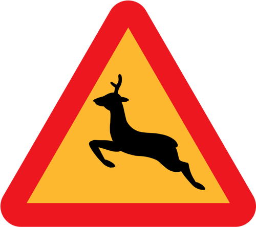 Uyarı geyik trafik işareti vektör için