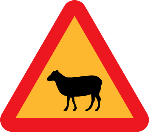 Vector de la imagen de la señal de tráfico ovejas ADVERTENCIA